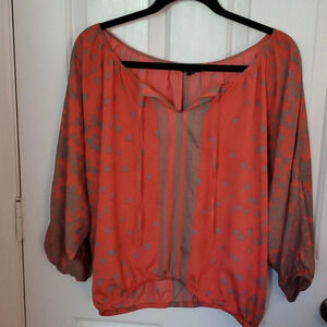 Express Hearts Peasant Womens Top